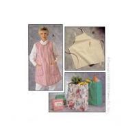 Kwik Sew Ladies Easy Sewing Pattern 2191 Aprons, Shopping Bag & Lunch Bag