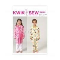 Kwik Sew Childrens Easy Sewing Pattern 4131 Dressing Gown & Pyjamas