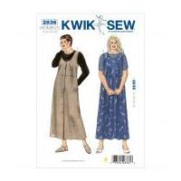 Kwik Sew Ladies Plus Size Easy Sewing Pattern 2836 T Shirt Tops & Dresses