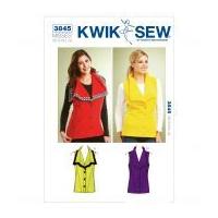 Kwik Sew Ladies Sewing Pattern 3845 Waistcoats Sleeveless Jackets