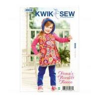 Kwik Sew Toddlers Sewing Pattern 3908 Wrap Dress, Leggings & Hat