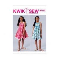 Kwik Sew Girls Easy Sewing Pattern 4167 Halter Neck Dresses & Sash