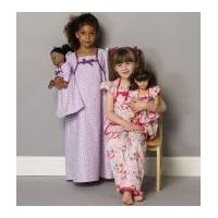 Kwik Sew Childrens & Dolls Ellie Mae Sewing Pattern 0191 Pyjamas