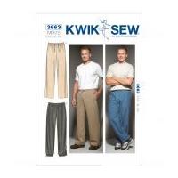 Kwik Sew Men's Easy Sewing Pattern 3663 Casual Pants