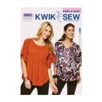 Kwik Sew Ladies Easy Sewing Pattern 3891 Batwing Style Jersey Tops