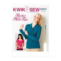 kwik sew ladies sewing pattern 3915 ruched neck tops