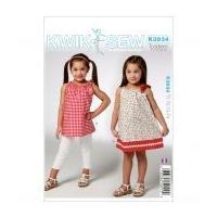 Kwik Sew Toddlers Easy Sewing Pattern 3934 Dress & Tunic