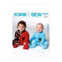 Kwik Sew Baby Easy Sewing Pattern 3960 Sleeper Onesie with Appliques