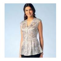 Kwik Sew Ladies Sewing Pattern 4102 Shirt Style Peplum Top & Tunic