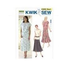 Kwik Sew Ladies Easy Learn to Sew Sewing Pattern 3233 Tops & Skirt