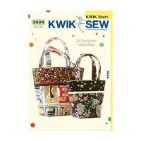 Kwik Sew Accessories Easy Learn to Sew Sewing Pattern 3684 All Occasion Bags