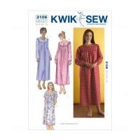 Kwik Sew Ladies Sewing Pattern 3106 Nightgowns Sleepwear