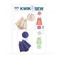 Kwik Sew Baby Sewing Pattern 3689 Dresses, Bloomers & Hat