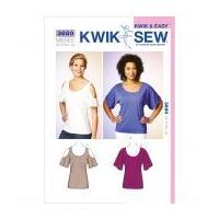 Kwik Sew Ladies Easy Sewing Pattern 3880 Dolman Sleeve Jersey Tops