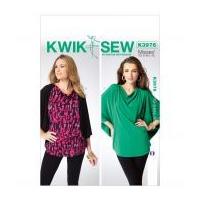 kwik sew ladies easy sewing pattern 3976 jersey tops