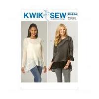 kwik sew ladies easy sewing pattern 4134 stretch knit tops with ruffle ...