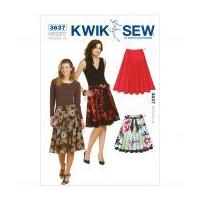 Kwik Sew Ladies Sewing Pattern 3637 Circular Skirts & Belt