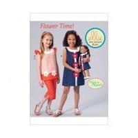 Kwik Sew Girls Ellie Mae Easy Sewing Pattern 0221 Tops, Dress, Pants & Matching Doll Clothes