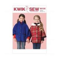 Kwik Sew Girls Sewing Pattern 4130 Unlined Loose Fit Jackets