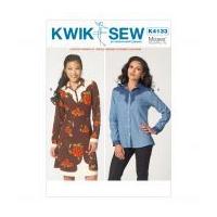 Kwik Sew Ladies Sewing Pattern 4133 Shirt & Shirt Dress with Shaped Yokes