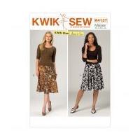 Kwik Sew Ladies Easy Learn to Sew Sewing Pattern 4137 Elastic Waist Skirts