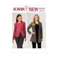 kwik sew ladies sewing pattern 4140 unlined jackets with angled front  ...