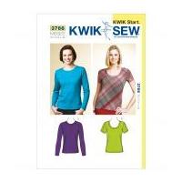 Kwik Sew Ladies Easy Learn to Sew Sewing Pattern 3766 Jersey Tops
