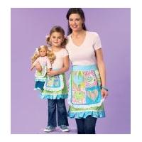 Kwik Sew Ladies, Girls & Dolls Ellie Mae Easy Sewing Pattern 0183 Aprons