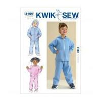 Kwik Sew Toddlers Sewing Pattern 3150 Tracksuits & Hoodies