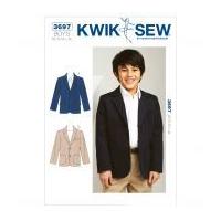 Kwik Sew Boys Sewing Pattern 3697 Smart Blazer Jacket