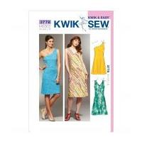 Kwik Sew Ladies Sewing Pattern 3778 One Shoulder & V Neck Dresses