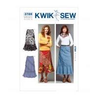 Kwik Sew Ladies Sewing Pattern 3789 Patchwork Skirts