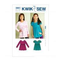 Kwik Sew Childrens Easy Sewing Pattern 3861 Girls Butterfly Tops
