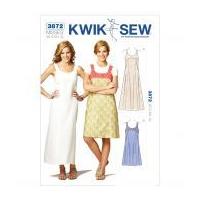 Kwik Sew Ladies Easy Sewing Pattern 3872 A Line Scoop Neck Dresses
