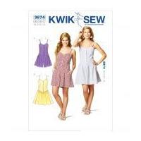 Kwik Sew Ladies Sewing Pattern 3874 Shirt Style Jumpsuit & Dress