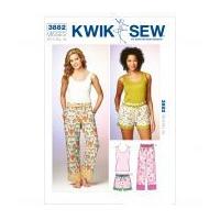 Kwik Sew Ladies Easy Sewing Pattern 3882 Pyjama Pants, Shorts & Top