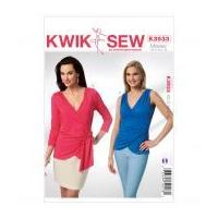 kwik sew ladies sewing pattern 3933 wrap over tops