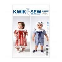 Kwik Sew Baby Sewing Pattern 3946 Nautical Style Dress, Bloomers, Shortalls & Hat