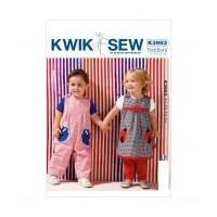 Kwik Sew Toddlers Sewing Pattern 3983 Dress, Dungarees & Pants