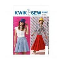 Kwik Sew Ladies Sewing Pattern 3987 Panelled Skirts & Hat