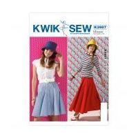 kwik sew ladies sewing pattern 3987 panelled skirts hat