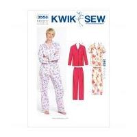 Kwik Sew Ladies Sewing Pattern 3553 Pyjama Shirt Tops & Pants