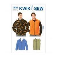 Kwik Sew Men's Sewing Pattern 3638 Fleece Jackets & Gilet Waistcoats