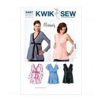 Kwik Sew Ladies Maternity Sewing Pattern 3487 Tops with Side Ties