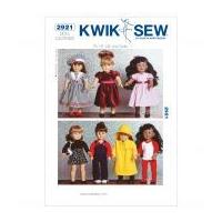 Kwik Sew Crafts Sewing Pattern 2921 Doll Clothes Fancy Wardrobe
