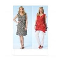 kwik sew ladies plus size sewing pattern 4115 dress belt tunic top pan ...