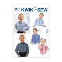 Kwik Sew Toddlers Sewing Pattern 3146 Shirts & Blouses Tops
