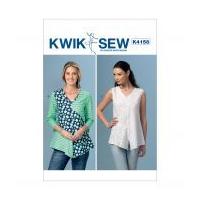Kwik Sew Ladies Easy Sewing Pattern 4158 V Neck, Contrast Tops