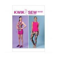 Kwik Sew Ladies Easy Sewing Pattern 4163 Sportswear Racerback Tops, Shorts & Leggings