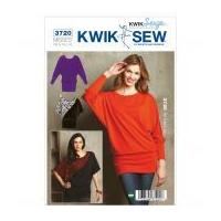 Kwik Sew Ladies Easy Sewing Pattern 3720 Batwing Style Tops